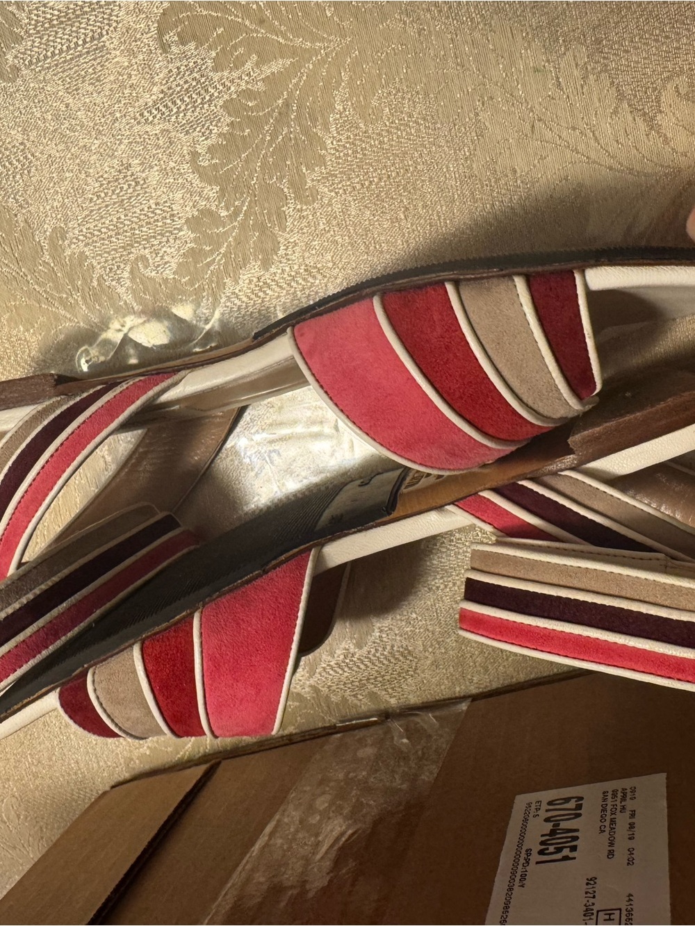 Valentino Garavani Goodyear Sole Striped Sandals 36 + COA & Dust Bag - Picture 6 of 9